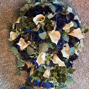 Elegant Blue and Cream Floral Arrangement